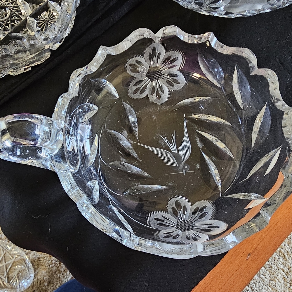 EXQUISITE 1890 Antique American Brilliant Cut Crystal 6" Nappy.